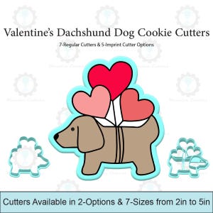 Valentinstag Dackel Hund Ausstechformen | Mit Abdruck Cutter Option