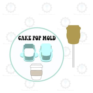 Coffee Cup Cake Pop Mold   Deluxe Cutter  Popper