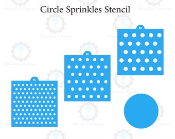 Circle Stencil Sprinkles Stencil | 3D Printed, Cookie, Cake, & Cupcake, Decorating Stencils