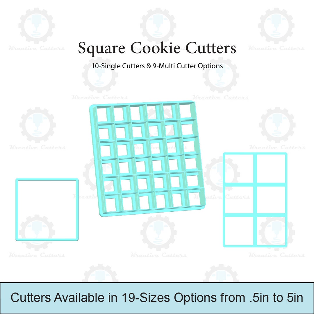 Square Cookie Cutters 10single Cutters & 9multi Cutter Options Etsy