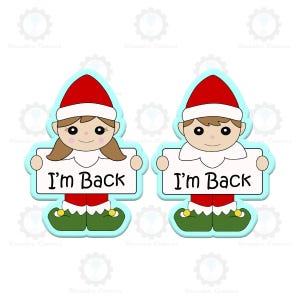 Tall Christmas Elf with Name Plaque Cookie Cutters