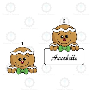 Gingerbread Man 2 Cookie Cutters | With personalized Text Box Option