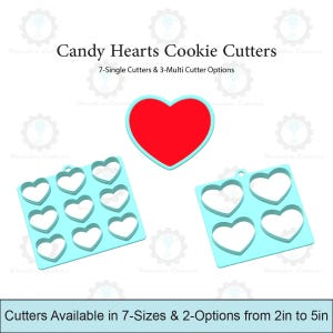 Candy Heart Cookie Cutters | 7-Single Cutters & 3-Multi Cutter Options