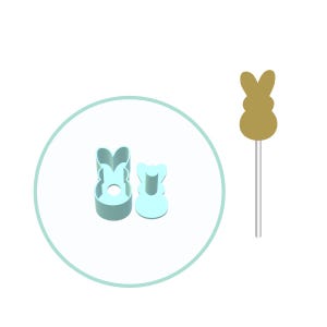 Easter Bunny Cake Pop Mold with 9in Tray | Digital Download STL File image 4