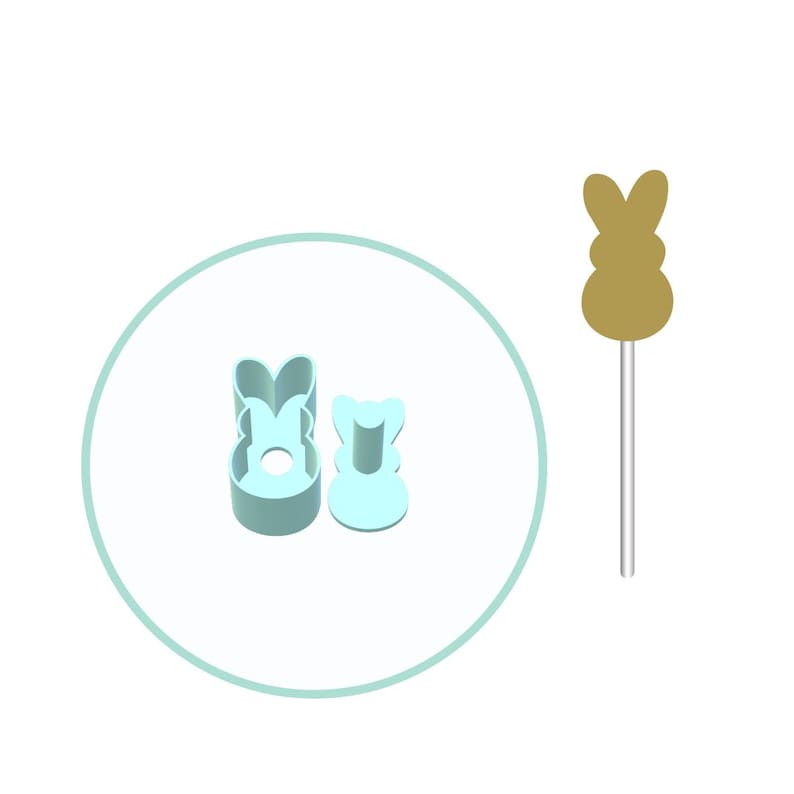 Easter Bunny Cake Pop Mold with 9in Tray | Digital Download STL File image 4