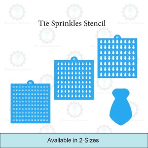 Tie Sprinkles Stencil | 3D Printed, Cookie, Cake, & Cupcake, Decorating Stencils