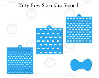 Kitty Bow Sprinkles Stencil | 3D Printed, Cookie, Cake, & Cupcake, Decorating Stencils