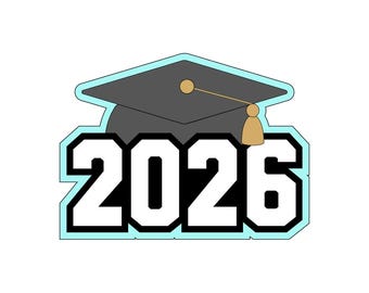 2026 Graduation Cap Cookie Cutters