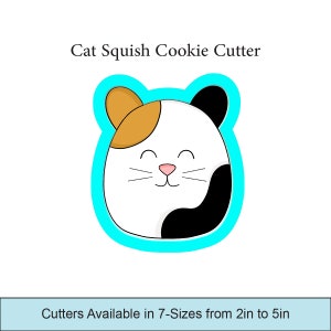 Cortadores de galletas con forma de gato aplastado