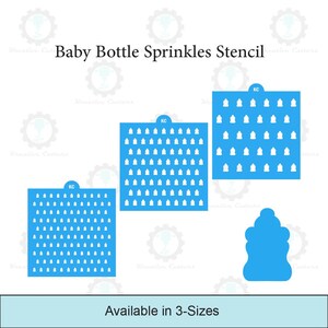 Baby Bottle Sprinkles Stencil | 3D Printed, Cookie, Cake, & Cupcake, Decorating Stencils