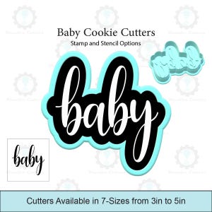 Baby Cookie Cutter with Stamp and Stencil Option