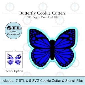 Butterfly Cookie Cutters & Stencil | STL  SVG Files