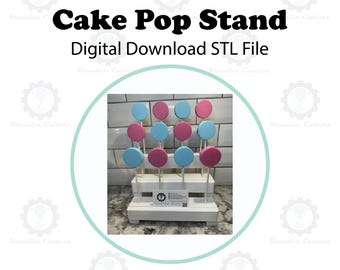 3-Tier Cake Pop Display Stand with Business Card Slot (12 Holes) | Digital Download STL File
