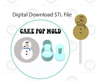 Snowman Cake Pop Mold | Digital Download STL File