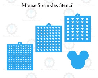 Mouse Sprinkles Stencil | 3D Printed, Cookie, Cake, & Cupcake, Decorating Stencils