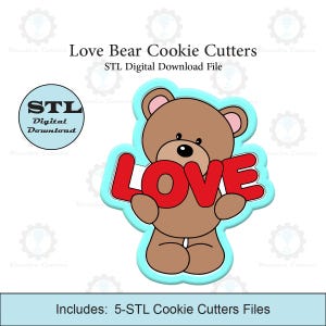 Love Bear Cookie Cutters   STL Files