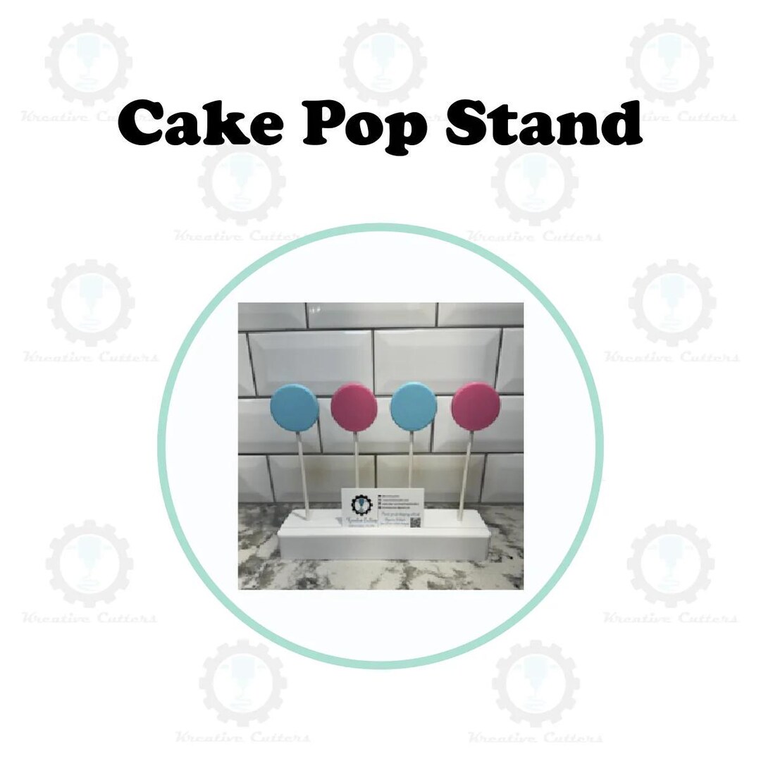 Cake Pop Display Stand With Business Card Slot (white/4 Holes) - Etsy