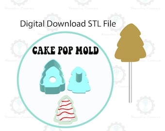 Christmas Cake Tree Cake Pop Mold | Digital Download STL File