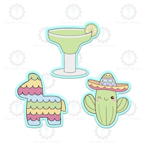 Cinco De Mayo Mexican Festa Cookie Cutters | Options: Margarita, Pinata, or Cactus