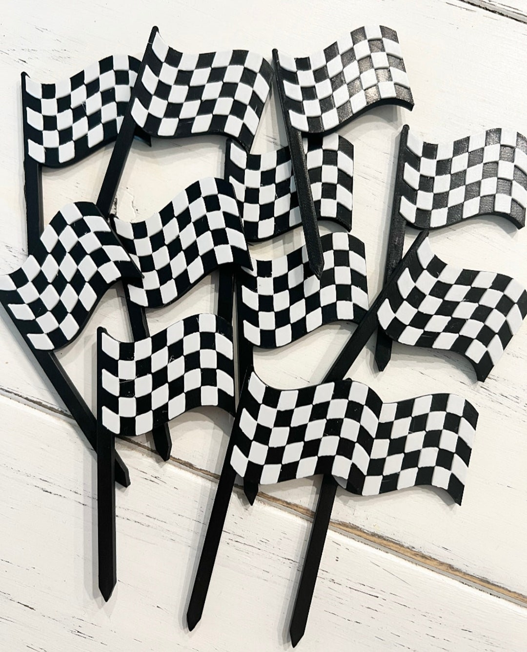 Checkerd Flag Topper Checkered Flag Cupcake Toppers - Etsy UK