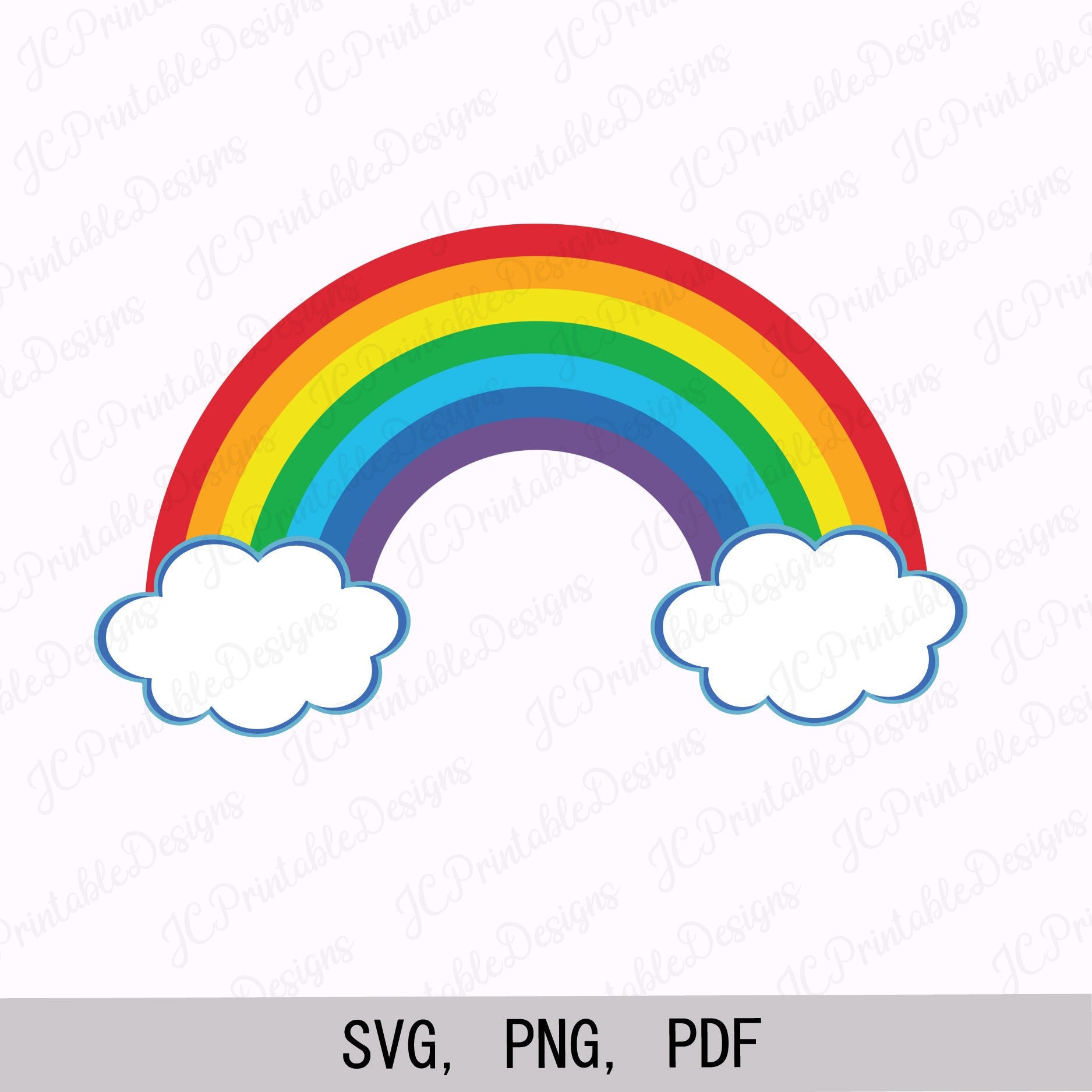 Download Rainbow Svg Rainbow And Clouds Rainbow Clipart Etsy