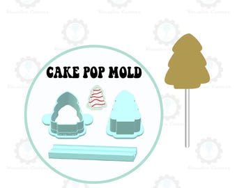 Christmas Cake Tree Cake Pop Mold | Deluxe Cutter, Popper, and Tray Option