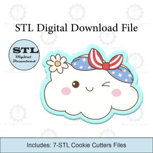Girly Cloud Cookie Cutters | STL File