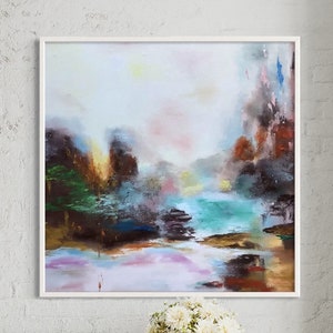Vibrant and Versatile: Oversized Abstract Painting, Office Decor, Squares and Landscapes, Original Art *(Ab2)
