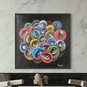 Colorful Abstract Surrealism on Canvas - Contemporary Artwork,original abstract painting*(AB-9)