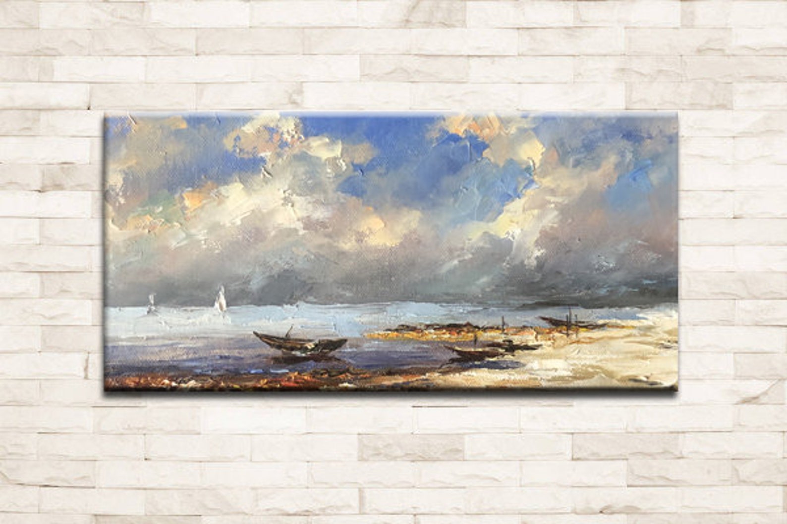 Seascape Sea Wall Art Abstract Painting Etsy