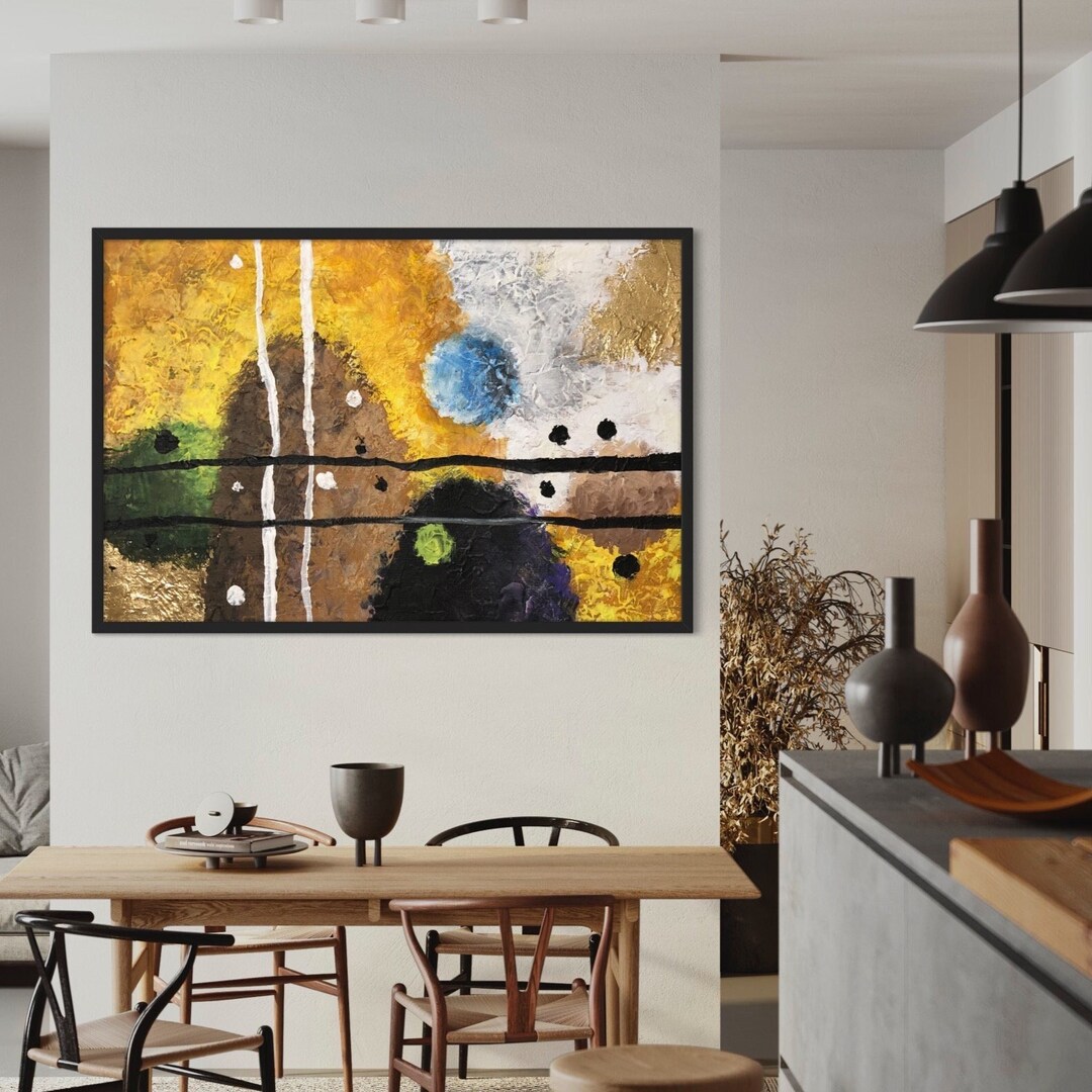 Large Yellow Abstract Art Painting, Original Abstract Painting, Yellow