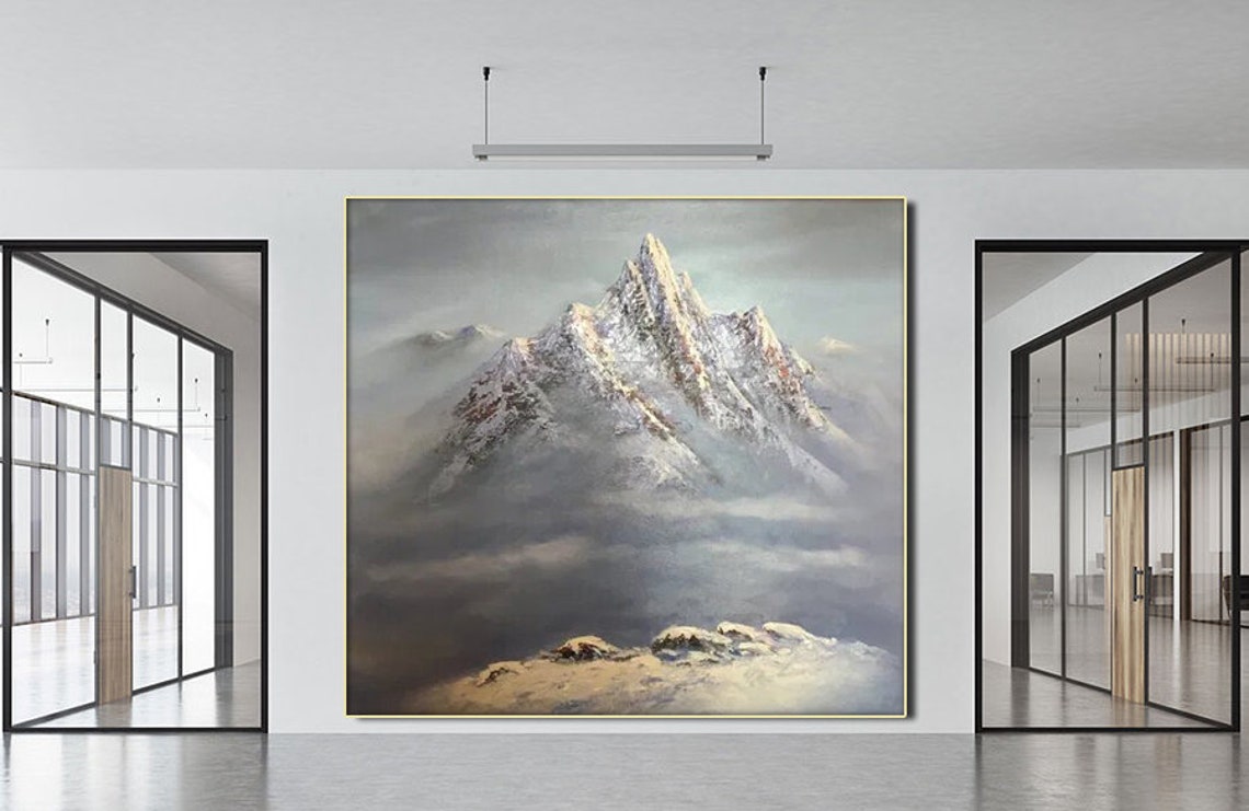 Mountain landscape abstract painting mountain wall art Etsy