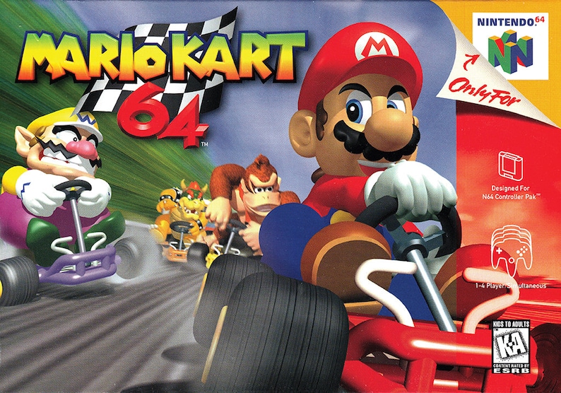 Mario Kart 64 BOX ART Poster 18x12 image 1