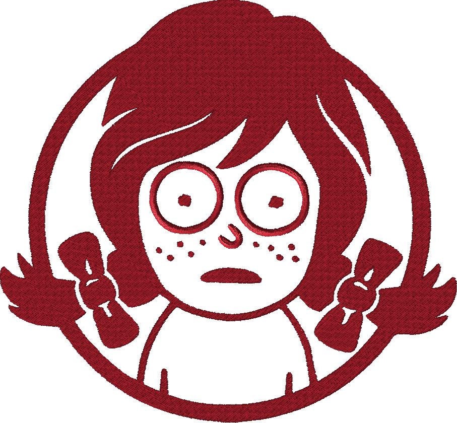 Morty's Wendy's Embroidery Design 2 Sizes Instant Download Brother