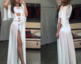 long sleeve maxi beach cover up