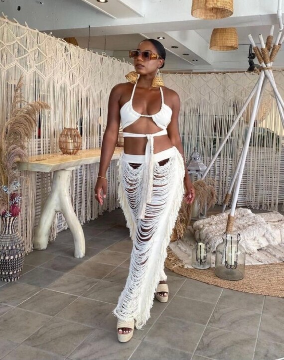 Tulum Pants Beach White Beach Ropa De 