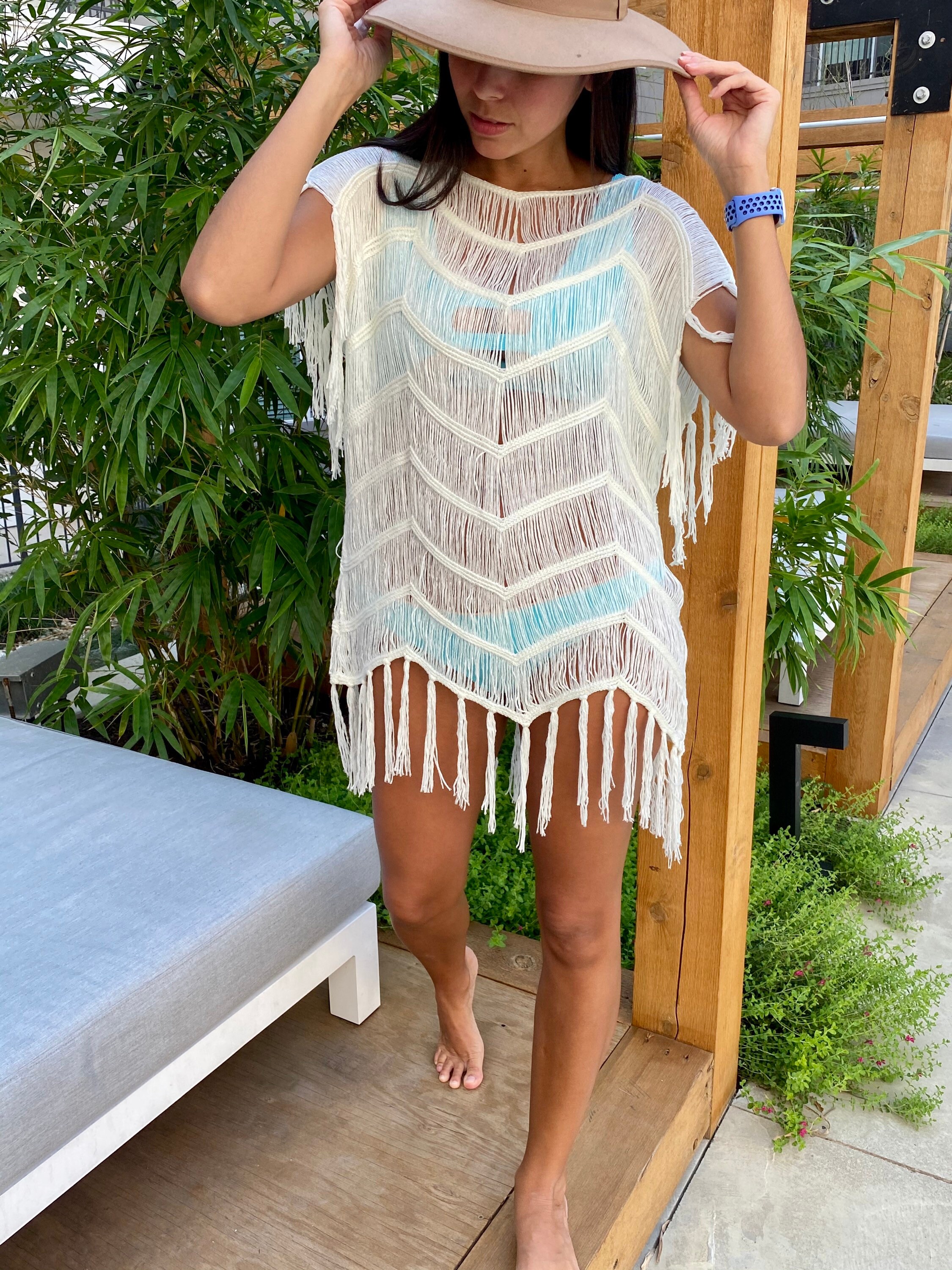 Crochet Dressbeach Dress Beach Apparel Cotton Dress Etsy