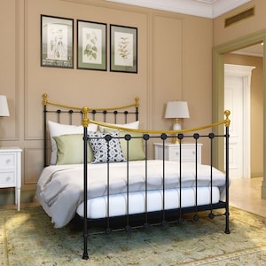 Bespoke Wrought Iron Bed Frame with Mesh Base - Evelyn