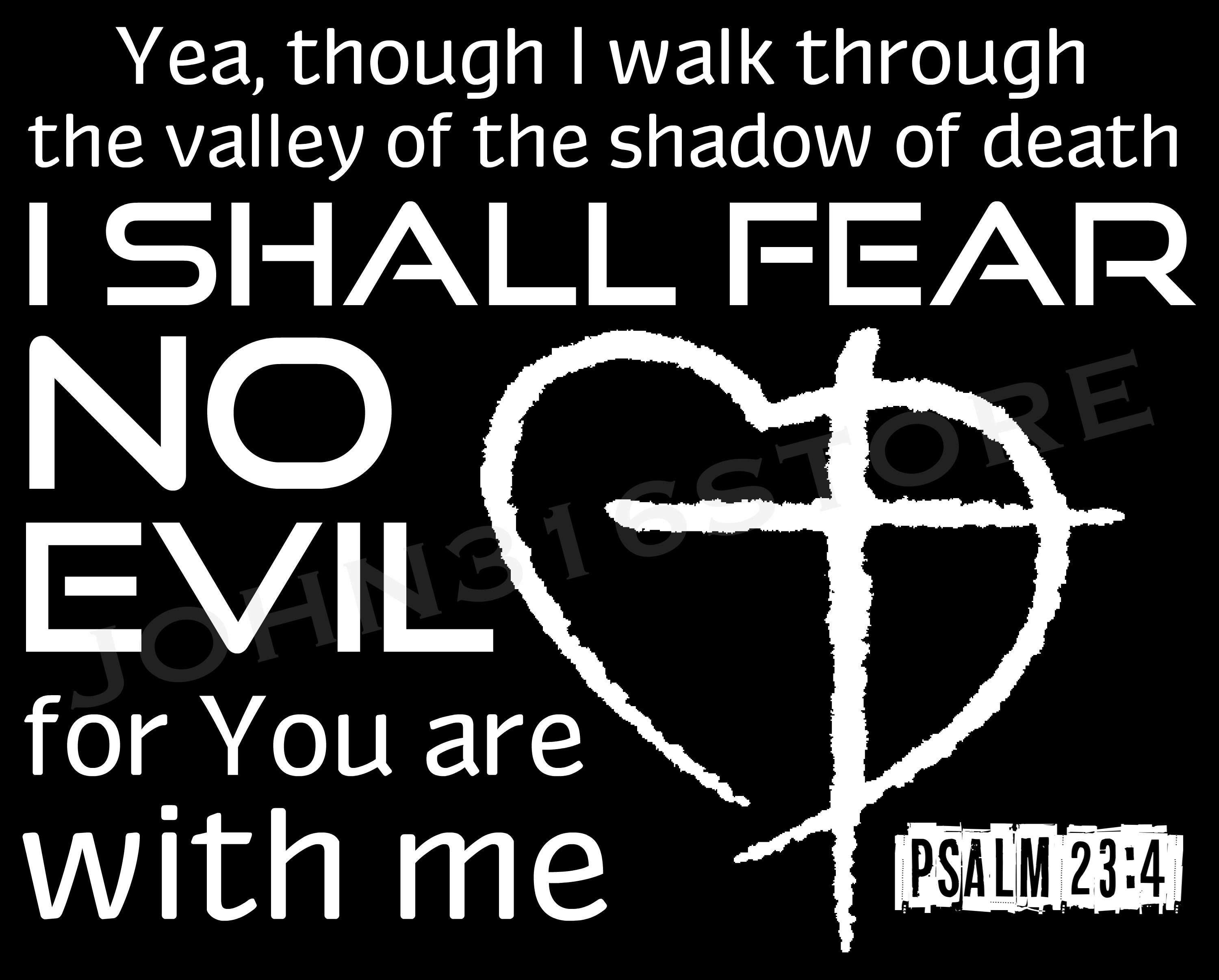 Christian Designs PNG, Psalm 23 4, Though I Walk Through the