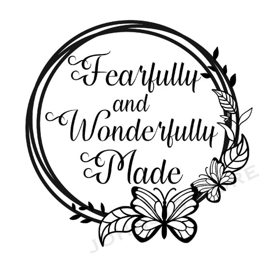 Christian PNG, Fearfully and Wonderfully Made PNG, Christian T-Shirts Mugs Tote Bags Wall Art Designs Store, Butterfly Designs, Psalms, Shop