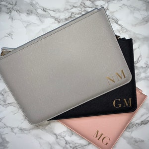 Personalised wristlet clutch bag, monogram bag, gift for her, custom clutch wristlet