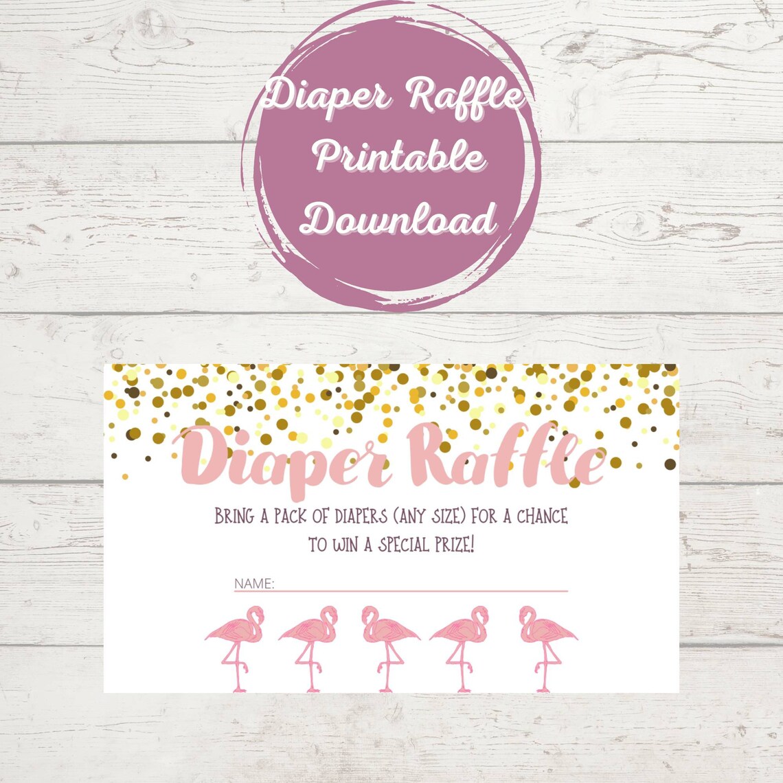 Diaper Raffle Card Invitation Insert Baby Shower Games Baby Etsy