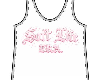 Camiseta sin mangas Soft Life Era / tipografía de escritura minimalista