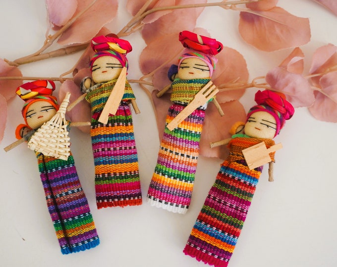 Featured listing image: Guatemalan Worry Dolls - Mother and Baby with Magnet.