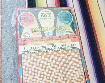 Vintage Antique Collectible Three Shots Punchboard Juego