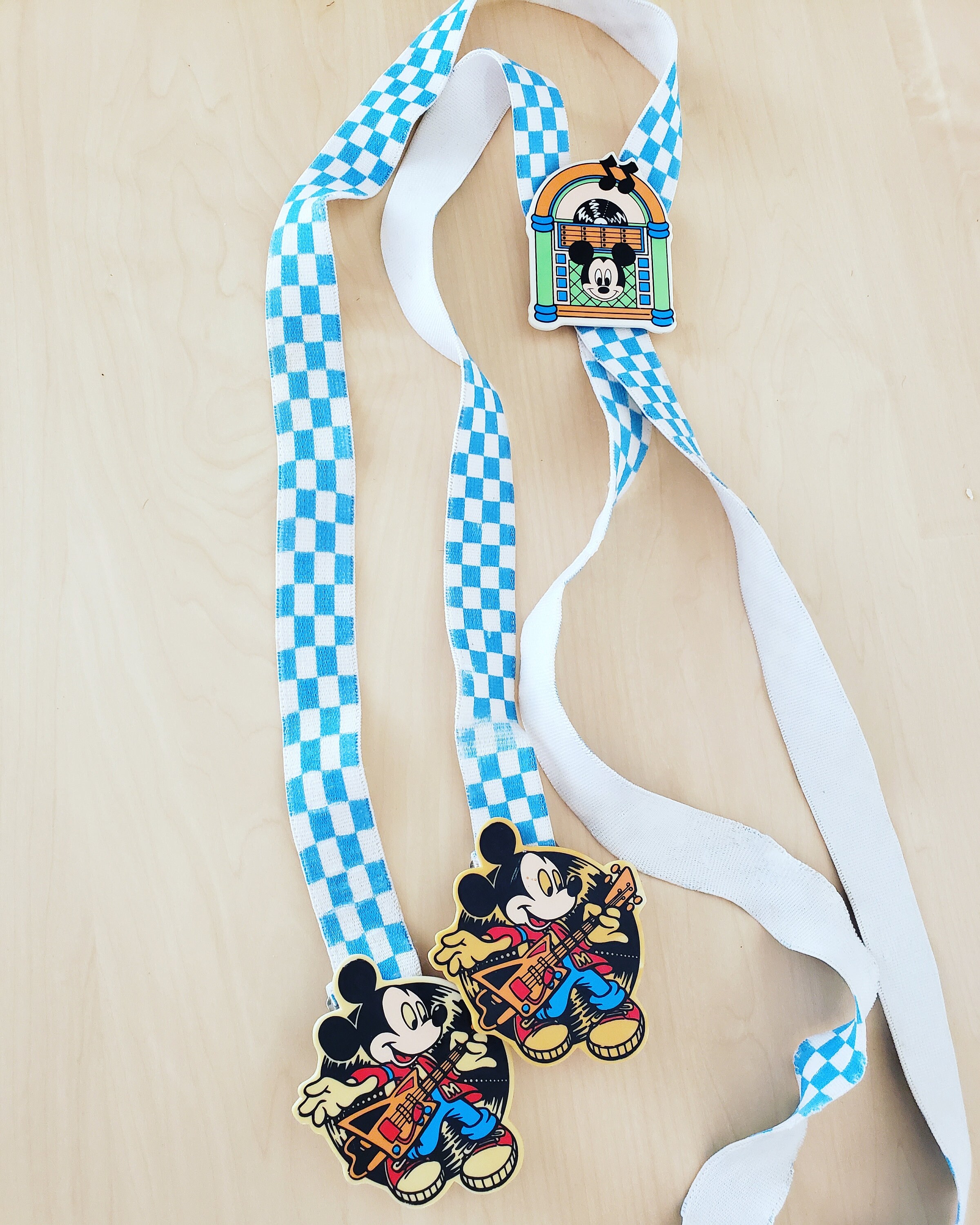 Vintage 1990s Disney Mickey Mouse Blue & White Checkered