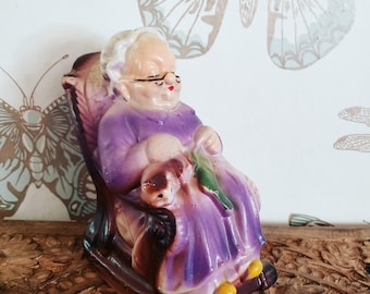Vintage Fondo de Jubilación Abuela Piggy Bank