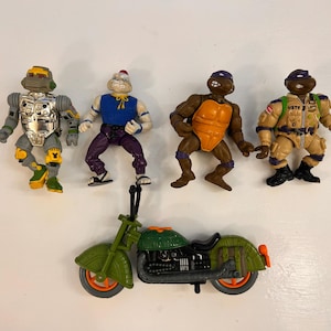 1990s Vintage TMNT Action Figure Toy Set