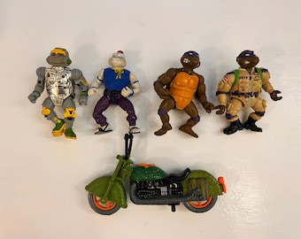 Juego de figuras de acción de las TMNT vintage de los años 90