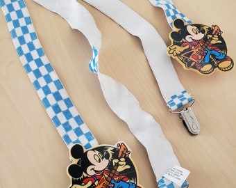 Vintage 1990s Disney Mickey Mouse Blue & White Checkered Vintage 1990s Disney Mickey Mouse Blue & White Checkered
